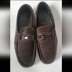 Bruno Magli men's shoes brown loafers suede Trillo size 10.5